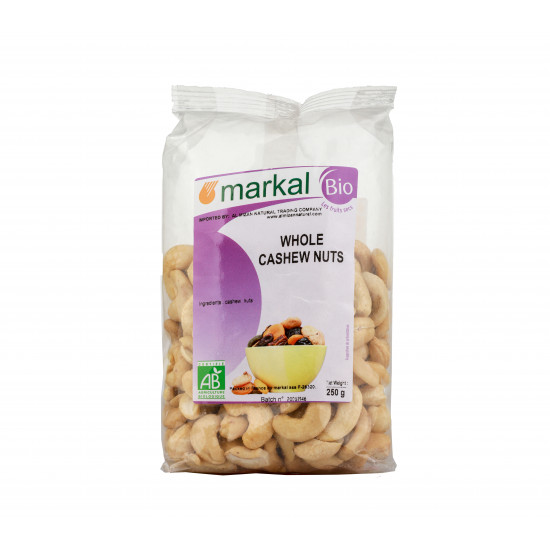 MARKAL 250GM ORGANIC  WHOLE CASHEW NUTS